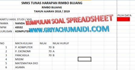 Kumpulan Soal Uas Spreadsheet Pilihan Ganda Lengkap Jawaban Bagian 1 Griyachumaidi Com