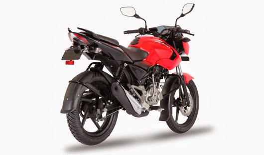 Pulsar 135 LS De Bajaj En EL 2013 rojo trasera