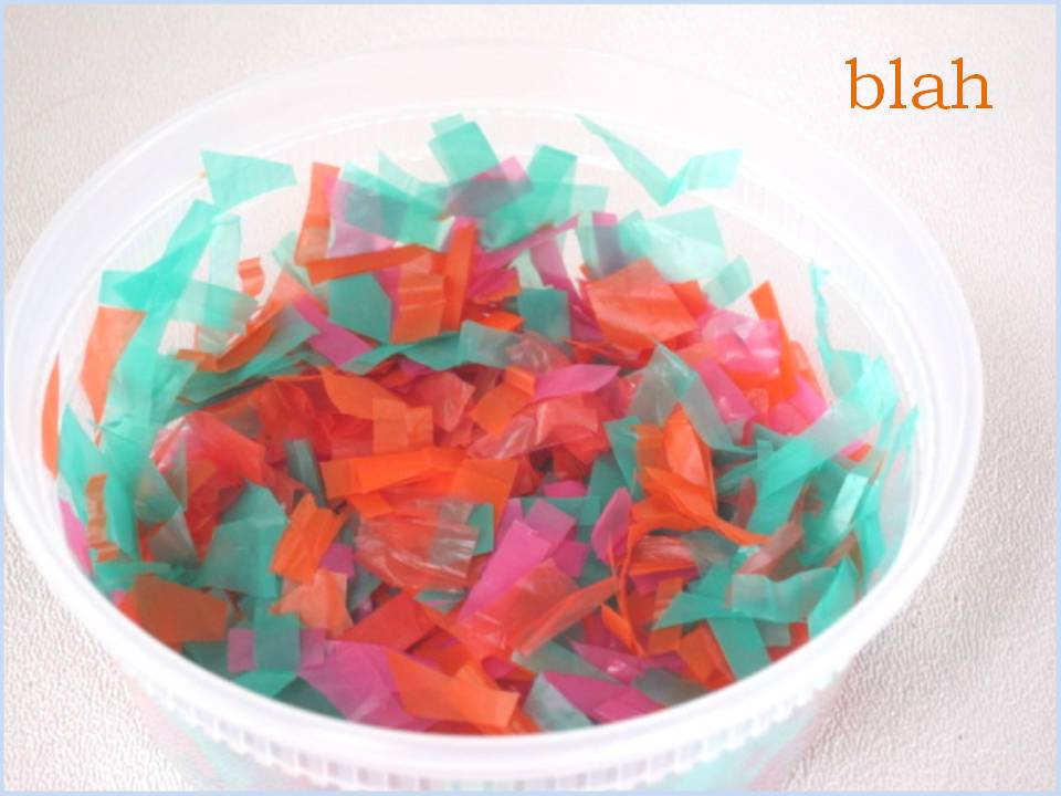 blah to TADA! Plastic Confetti