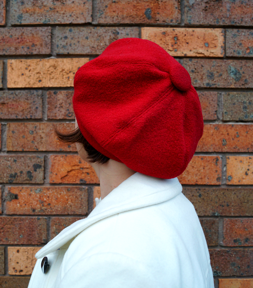 Tanith Rowan: Six panel red wool beret