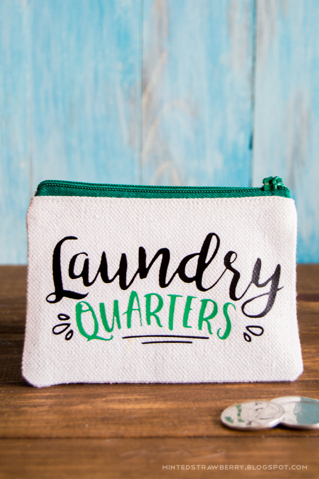 DIY Laundry Quarters Change Purse Minted Strawberry