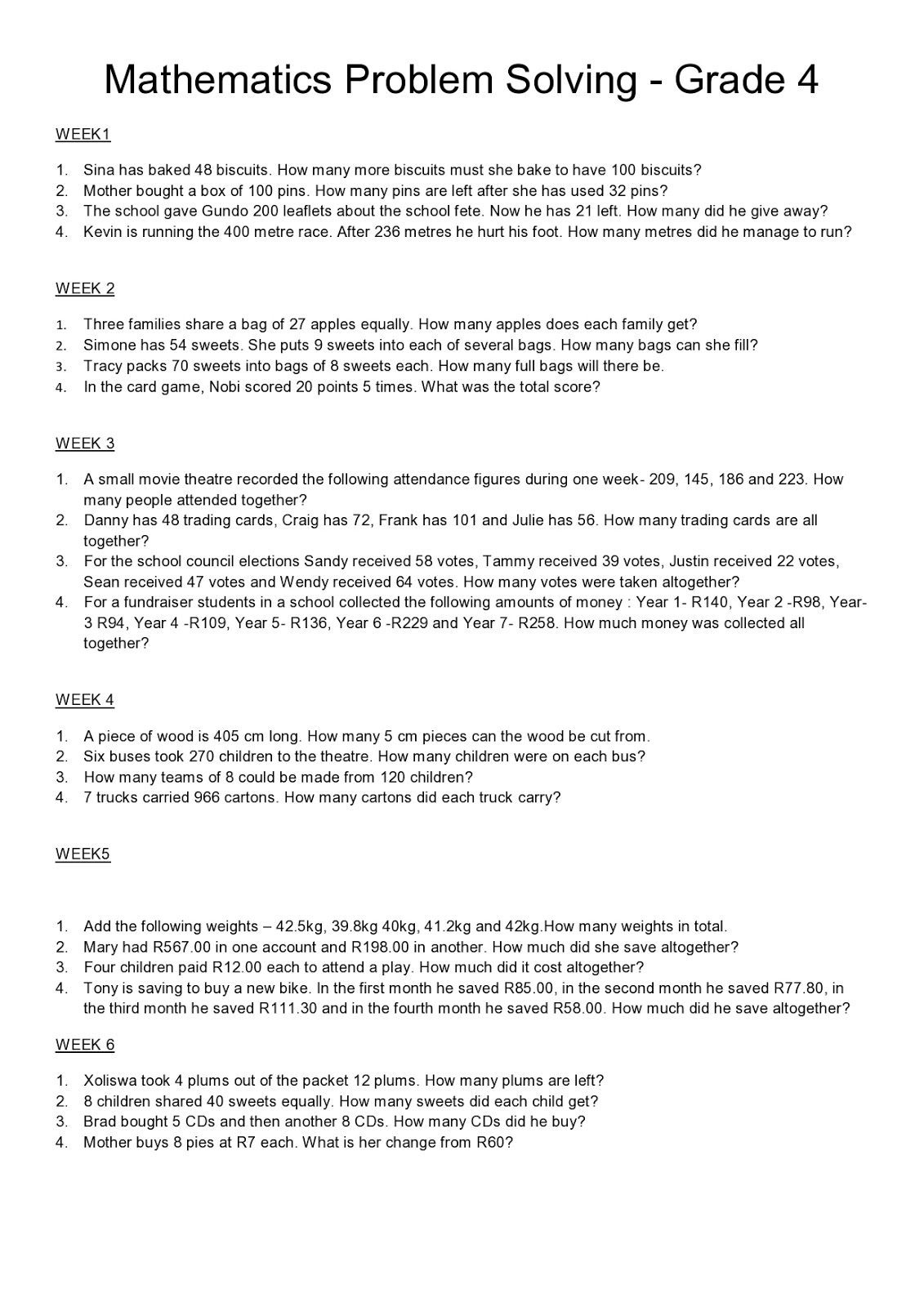 Problem solving questions for class 4 pro golfacademy