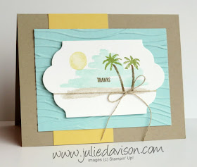 Stampin' Up! Waterfront Beach Thank You Card ~ Stamp of the Month Club Card Kit ~ 2018 Occasions Catalog ~ www.juliedavison.com