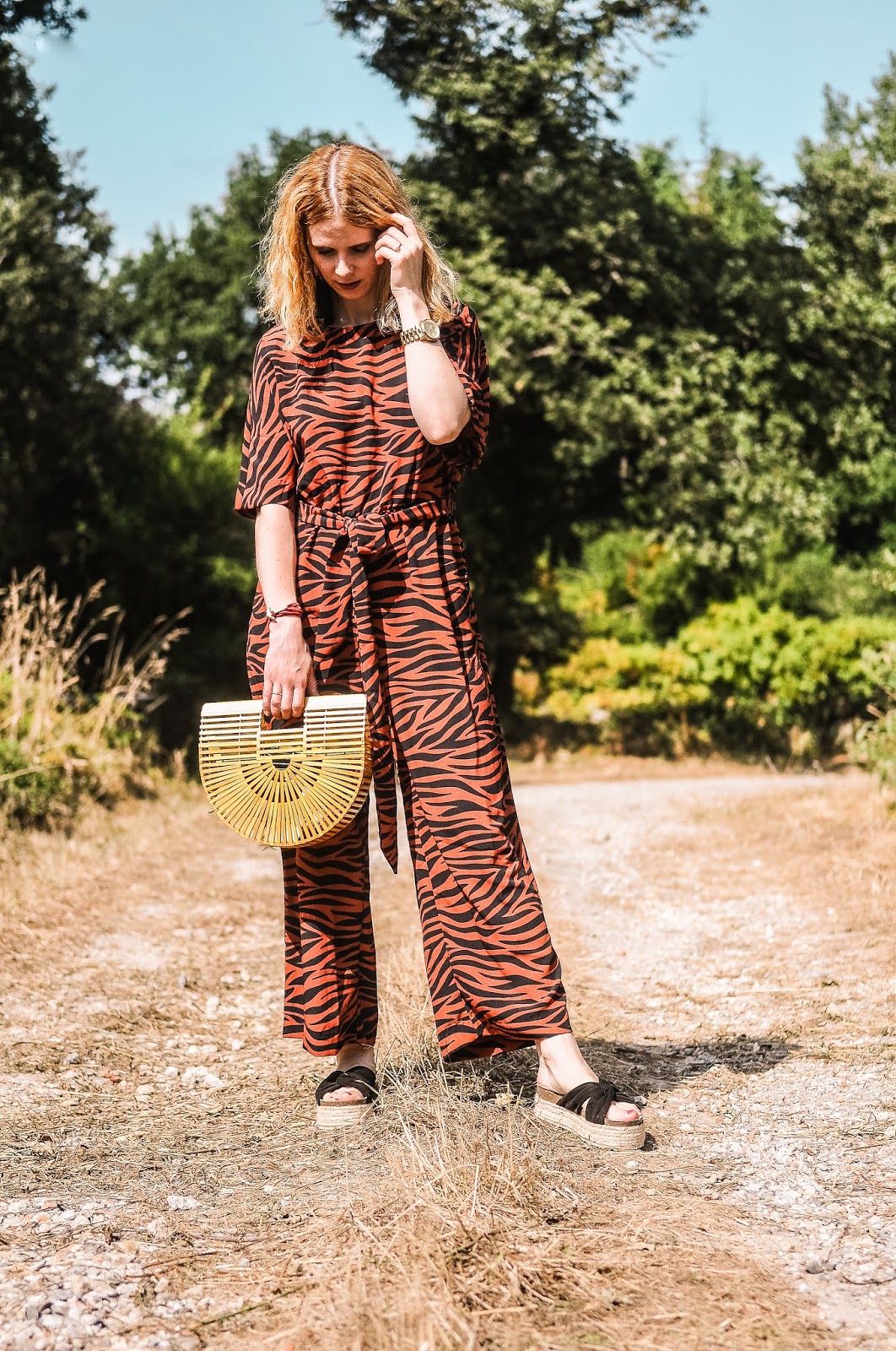 monki tiger print jumpsuit
