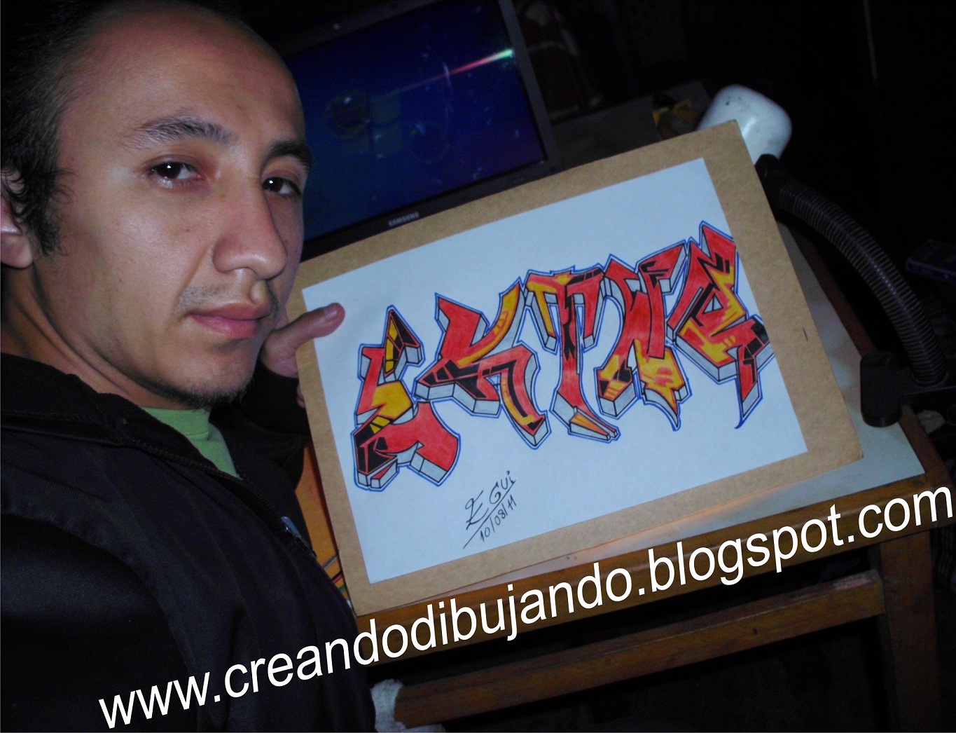 CREANDO & DIBUJANDO: NOMBRE EN LETRA INICIAL GRAFFITI: EKTWR - HECTOR
