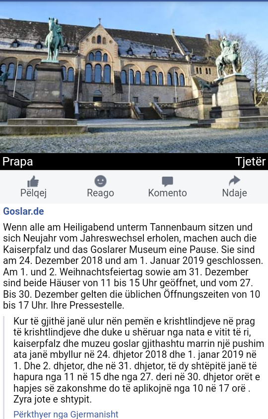 Shtypnews.al Neujahr vom Jahreswechsel erholen, machen auch die Kaiserpfalz und das Goslarer