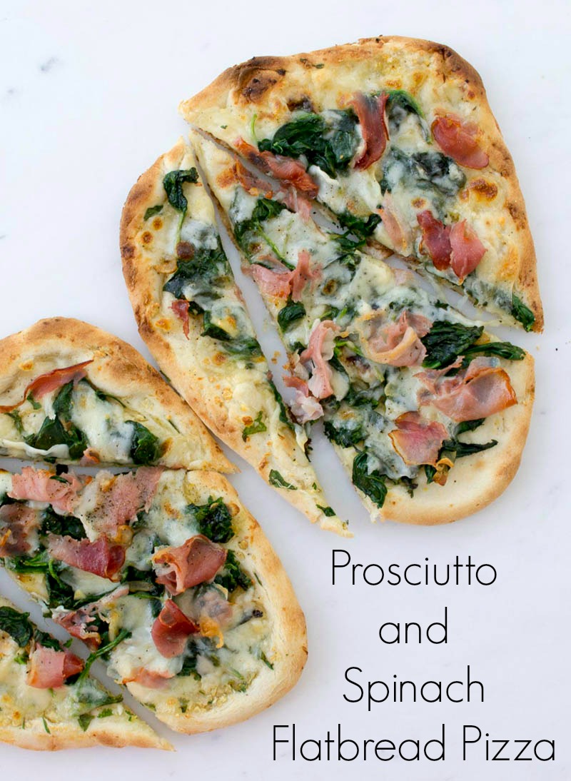 Prosciutto + Spinach Flatbread Pizza Revel and Glitter
