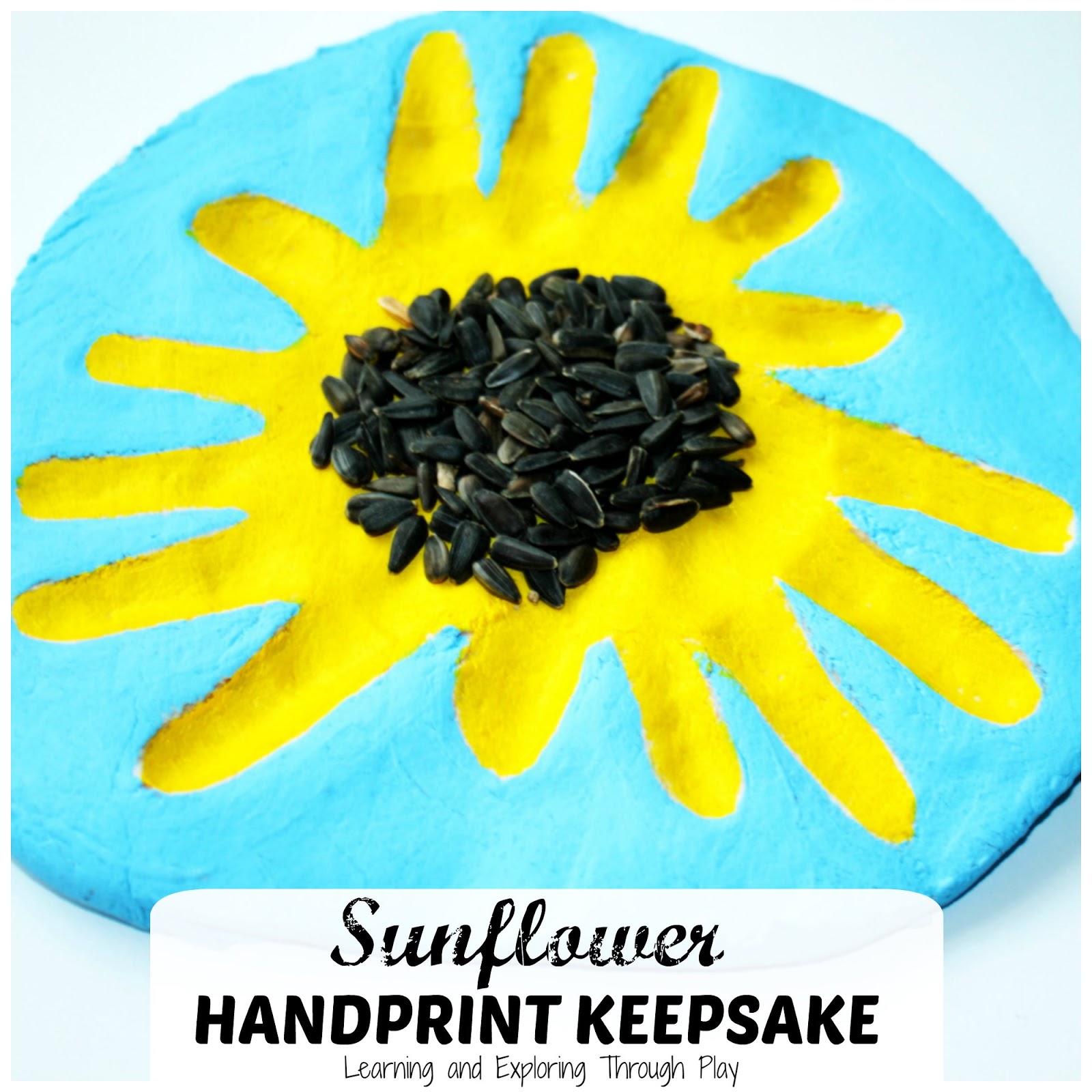 Learning and Exploring Through Play Salt Dough Sunflower Handprint