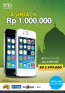 iPhone 4S 8GB Cashback Rp 1 Juta Menjadi Rp 2.999.000 iPhone 4S 8GB Cashback Rp 1 Juta Menjadi Rp 2.999.000