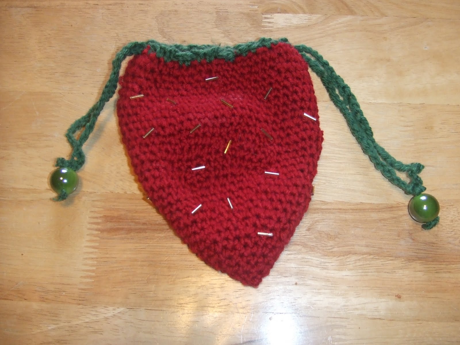 Crafting With Mel Crochet Strawberry Drawstring Purse