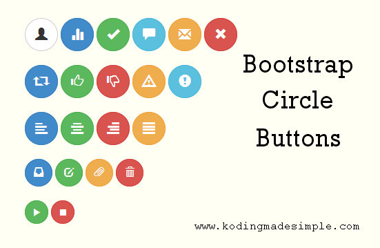 Twitter Bootstrap Circle - Round Buttons Example