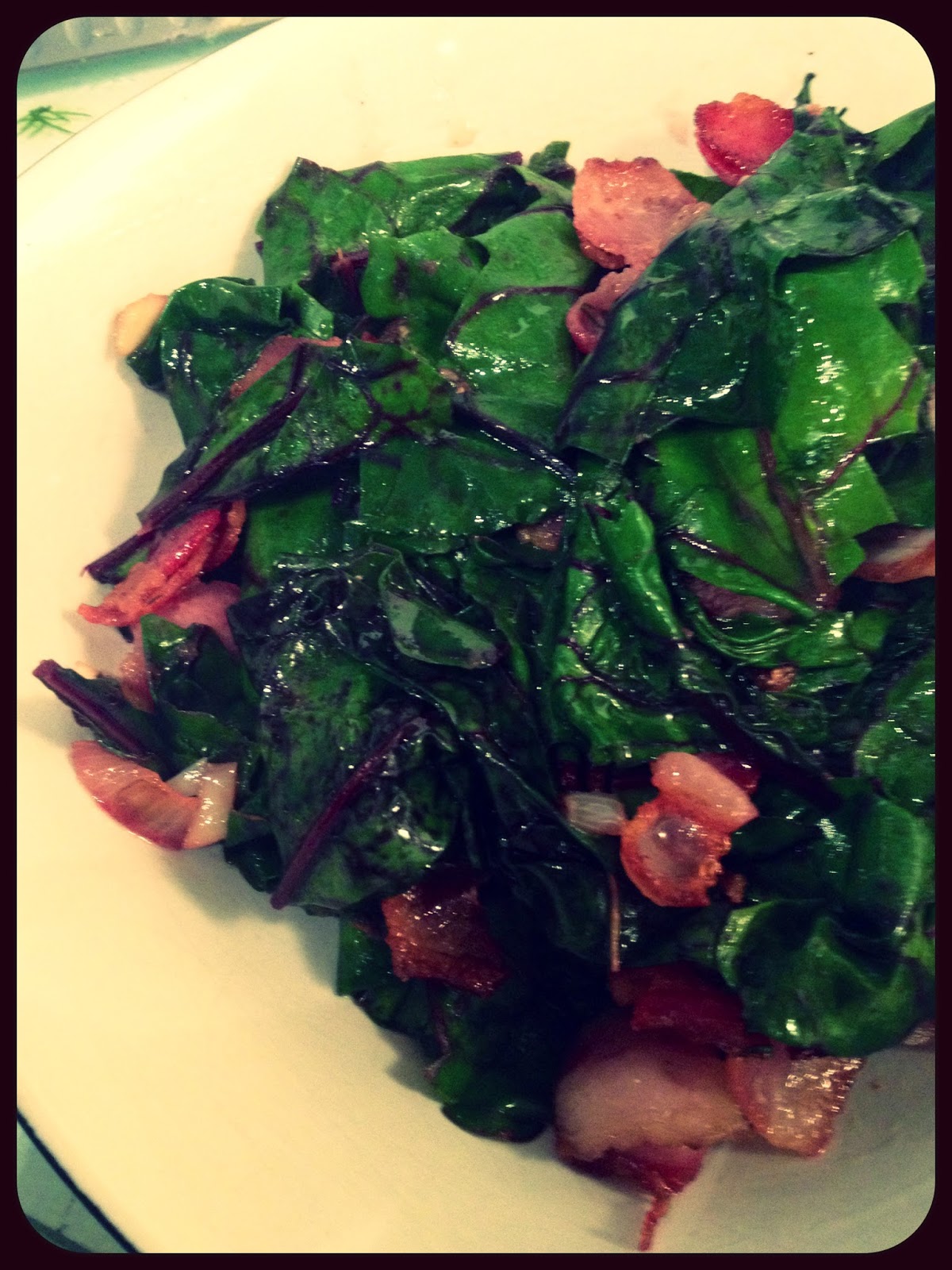 Foodie in a Paleo World Sauteed Beet Greens with Bacon