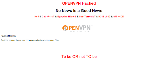 OpenVPN Defaced by Hackers