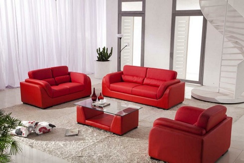 Salas con sofás color rojo colores en casa