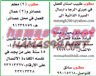 وظائف خالية من جريدة عمان سلطنة عمان الاثنين 02-11-2015 %25D8%25B9%25D9%2585%25D8%25A7%25D9%2586%2B2