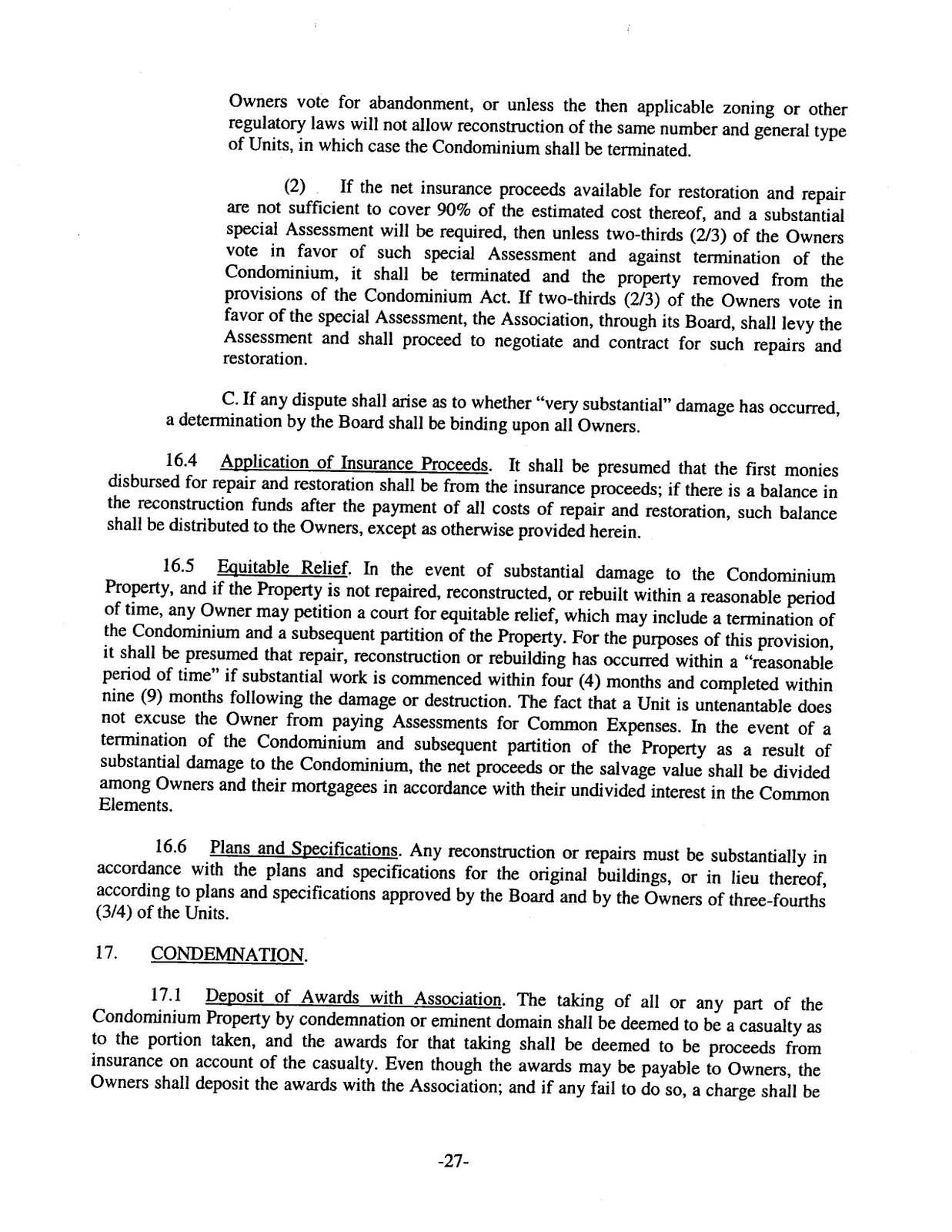Condo Declaration Example Nautilus Cove Declaration of Condo