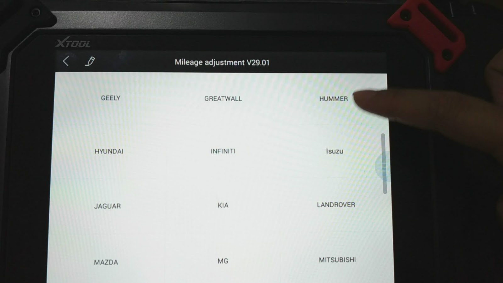 XTOOL XTOOL X100 Pad2 Car List diagnosis, immo,odometer adjustment