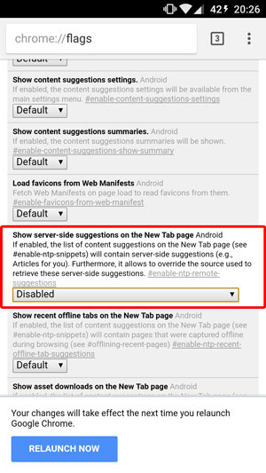 Cara Menghilangkan Suggested Articles di Google Chrome Android