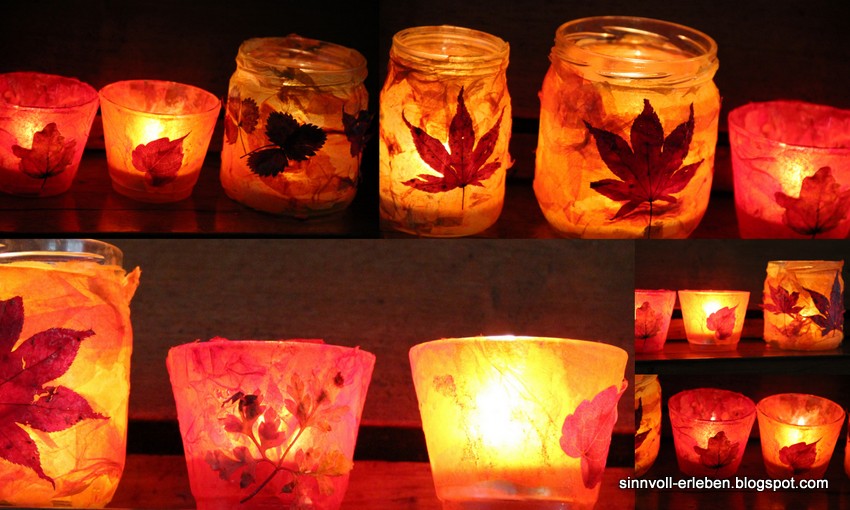 Windlicht Glas Basteln Mit Kindern Wohn Design Sinnvoll Erleben Sinnvoller Leben Herbstlichter Kreatives Basteln Mit Kindern Draussen Windlichter Laterne Teelicht