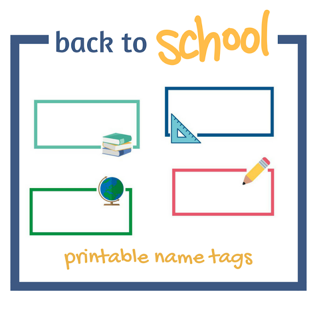 Back to School Printable Name Tags Back to School Printable Name Tags