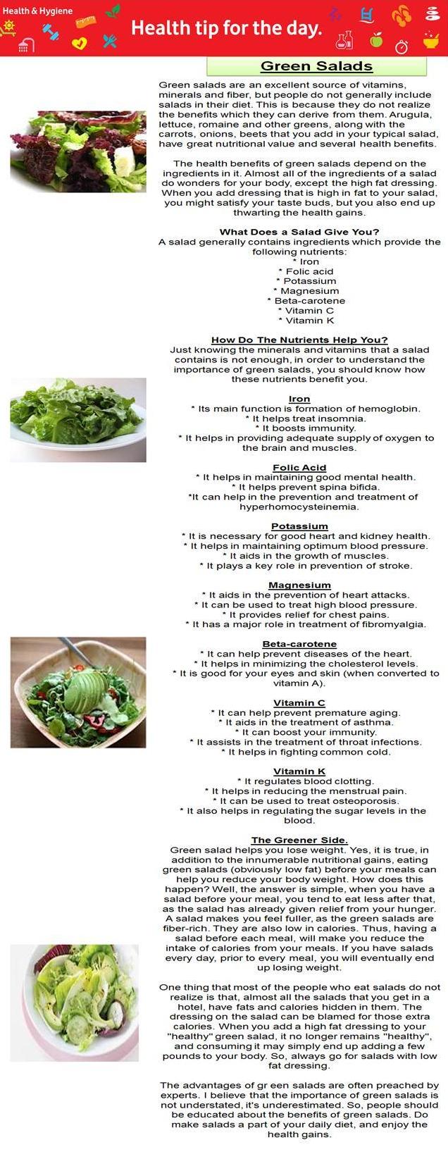 Get Everything Done Benefits of Green Salads Health Tips...