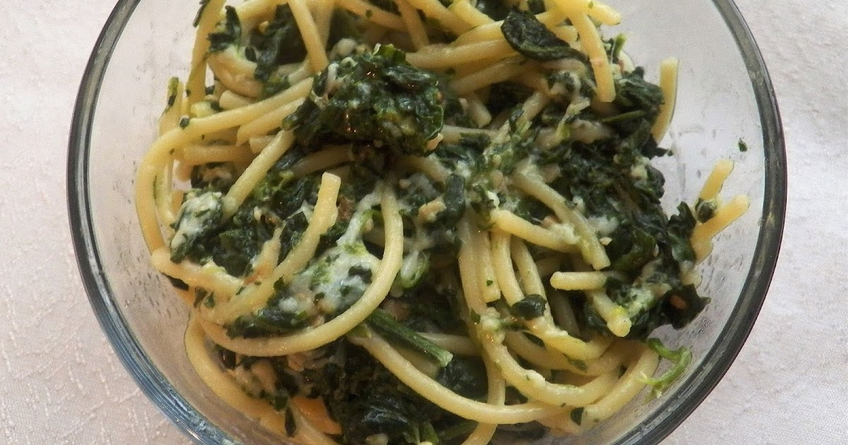 Martha's Recipe Spinach Spaghetti Aglio e Olio
