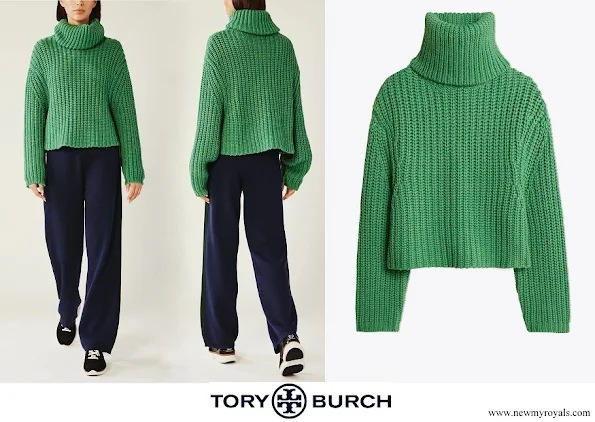 Princess Sofia Tory Burch merino cropped turtleneck sweater