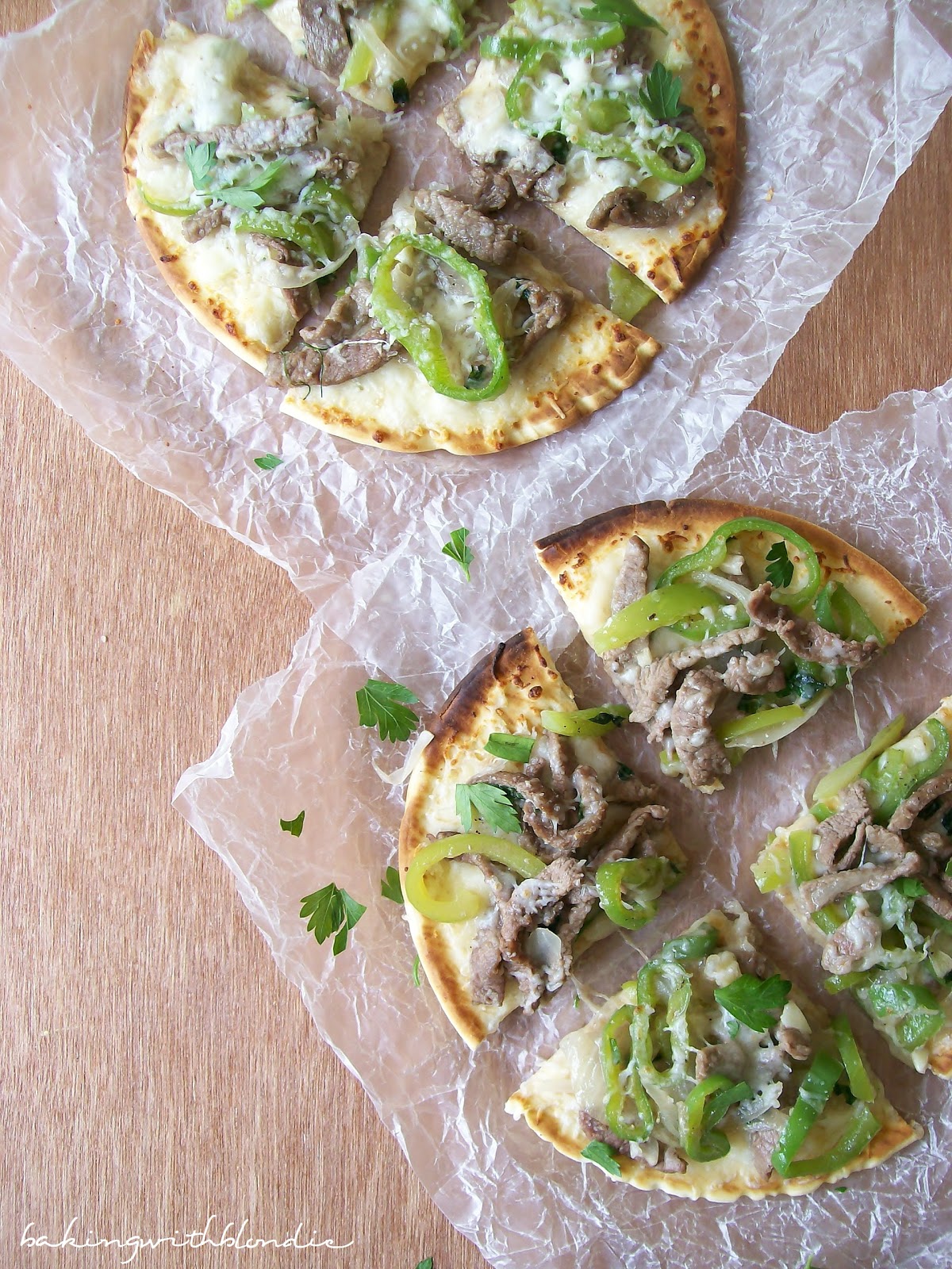 Philly Cheesesteak PitaBread Pizza