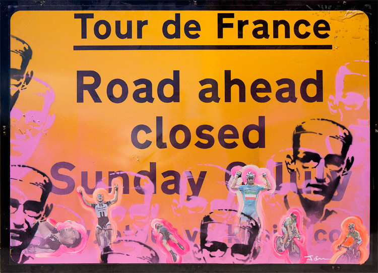 Tour de France cycling art created by artist James Straffon