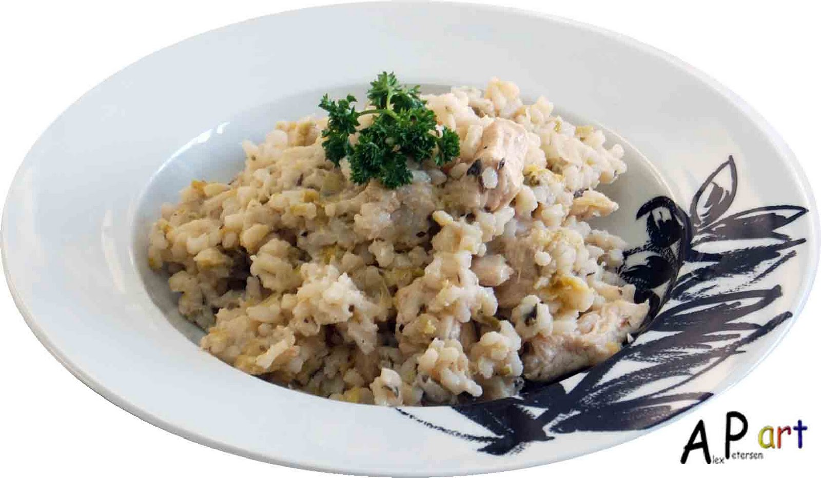 Alex the Contemporary Culinarian Baked Chicken and Leek Risotto