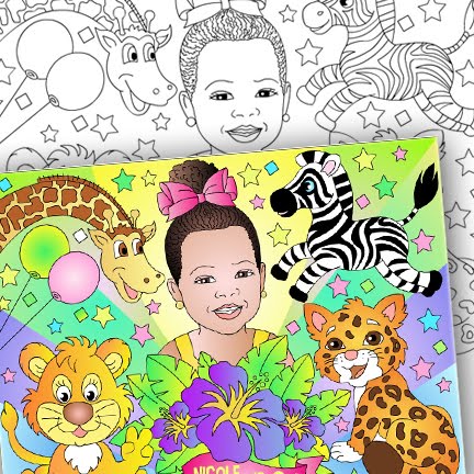 NEW* ZOO PARTY COLORING PAGE