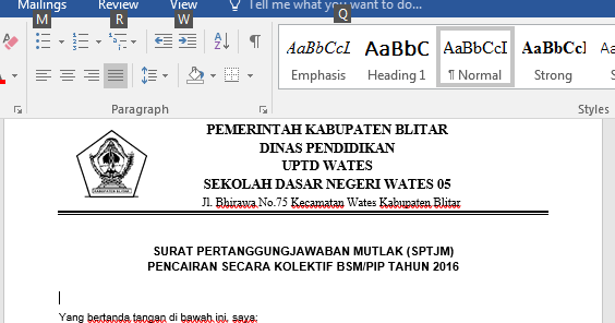 Contoh Surat Pertanggung Jawaban Dana Hibah