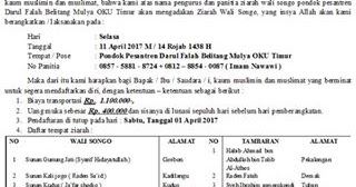 Contoh Proposal Ziarah Wali - Viral Update