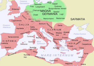 The Roman Empire in 116 AD and Germania Magna