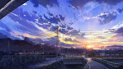 anime 4k scenery sky sunrise clouds ultra nu