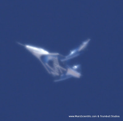 VSS Unity feathering her wings during re-entry