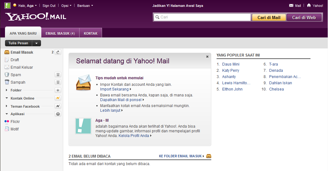 Cara Mengembalikan Tampilan lama Yahoo