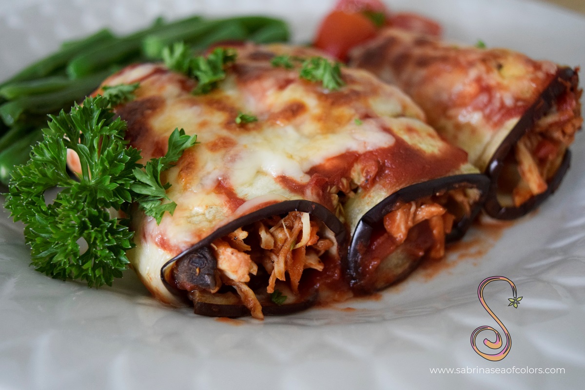 Canelones de berenjena con pollo Sabrina´s Sea of Colors