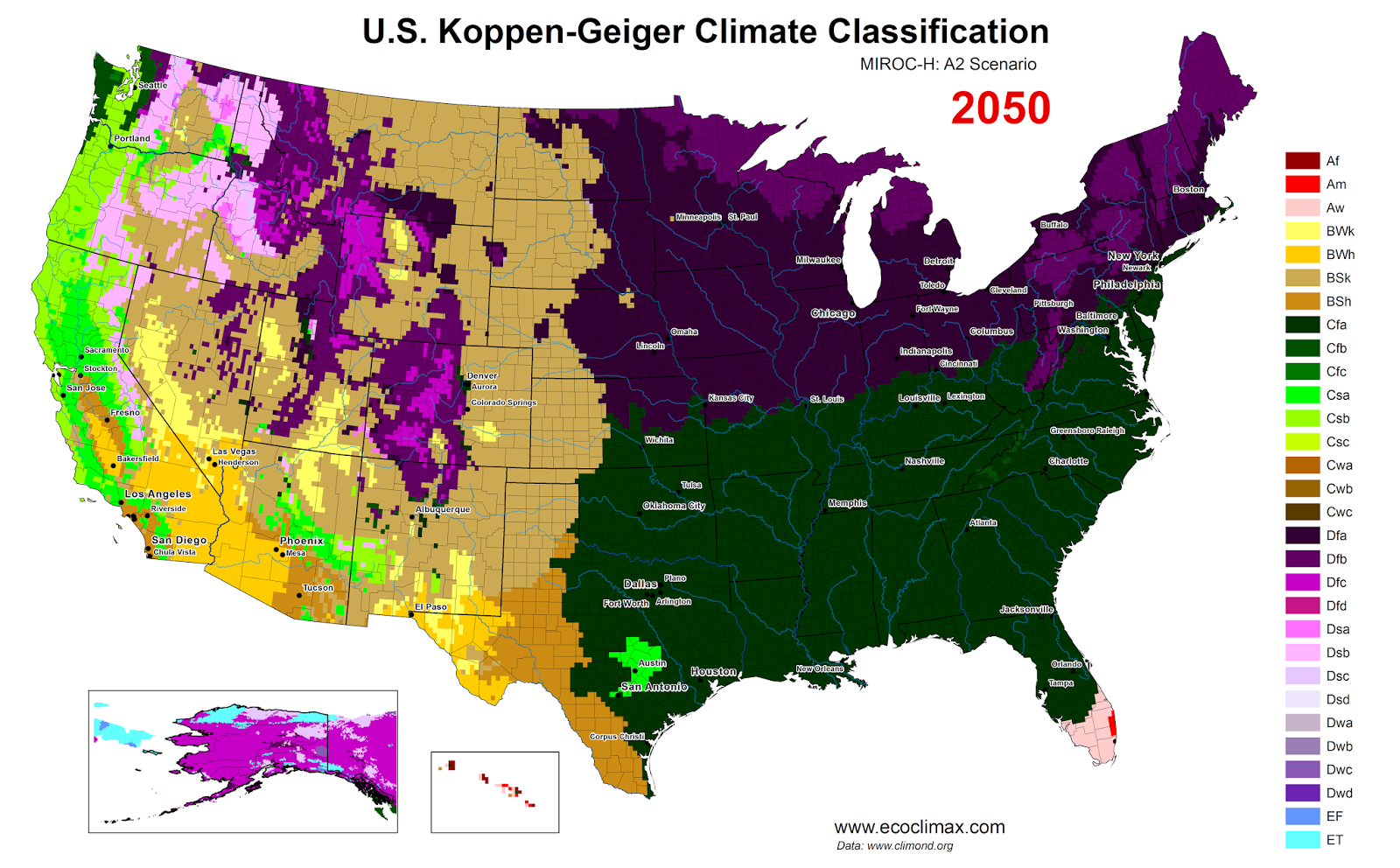 U.S. map after global warming