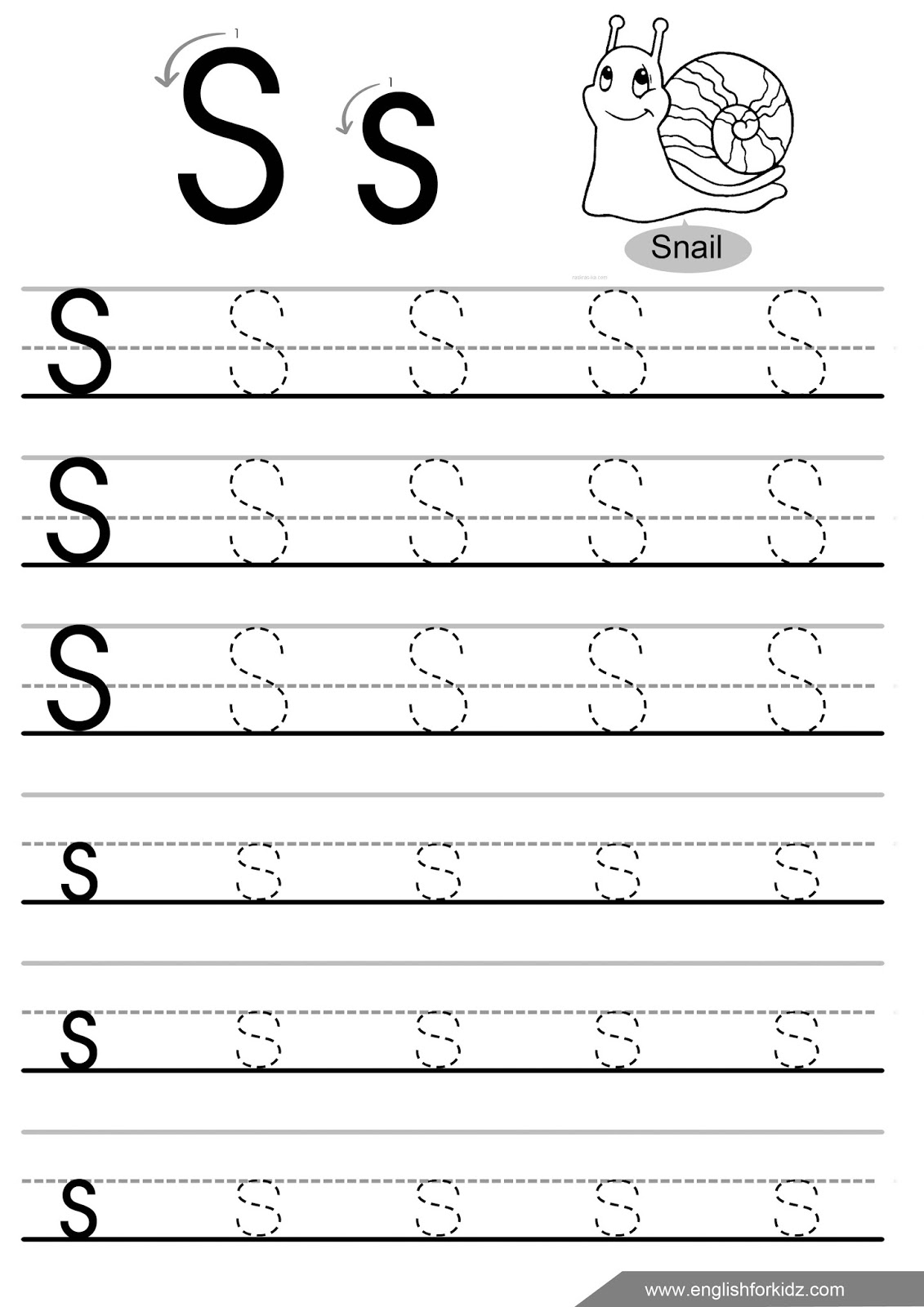 Letter S Worksheets, Flash Cards, Coloring Pages
