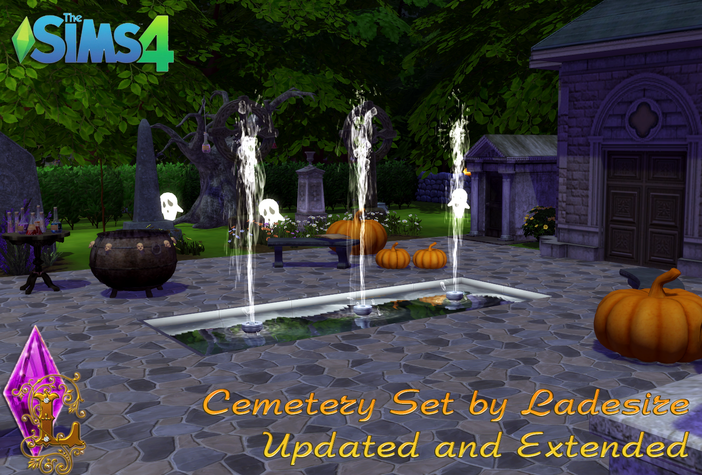 My Sims 4 Blog Cemetery Set (Updated and Extended) by Ladesire