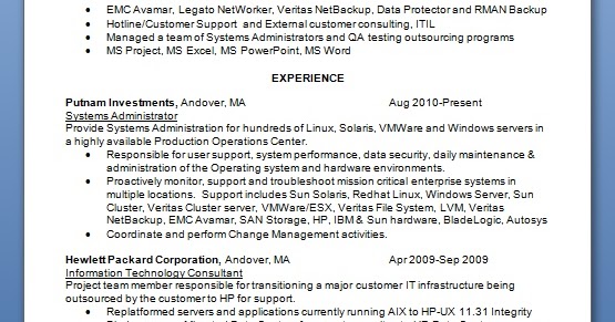 how to start a system administrator resume in word format system administrator resume download