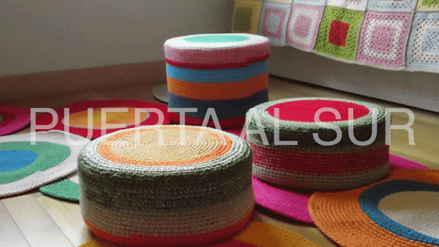 detalle crochet puffs tejidos - Puff tejidos