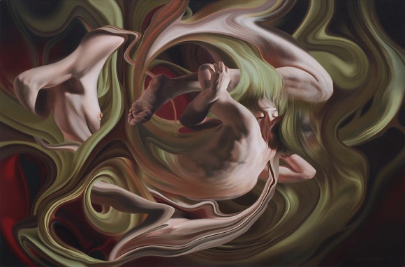Milan Hrnjazović pinturas distorcidas mulheres e casais nuas