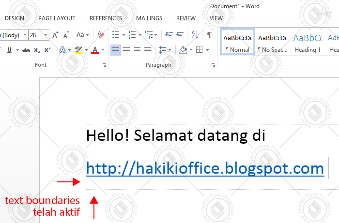 Cara Mengaktifkan Garis Pembatas (Text Boundaries) pada Ms. Word 2013