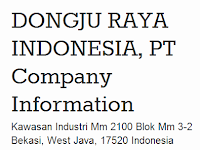 INFO Lowongan Kerja Kawasan MM2100 PT.Dongju Raya Indonesia Cikarang
