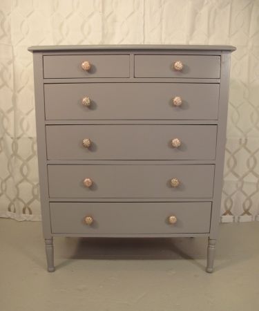 Blue Lamb Furnishings Gray Vintage Dresser W Copper Knobs Sold