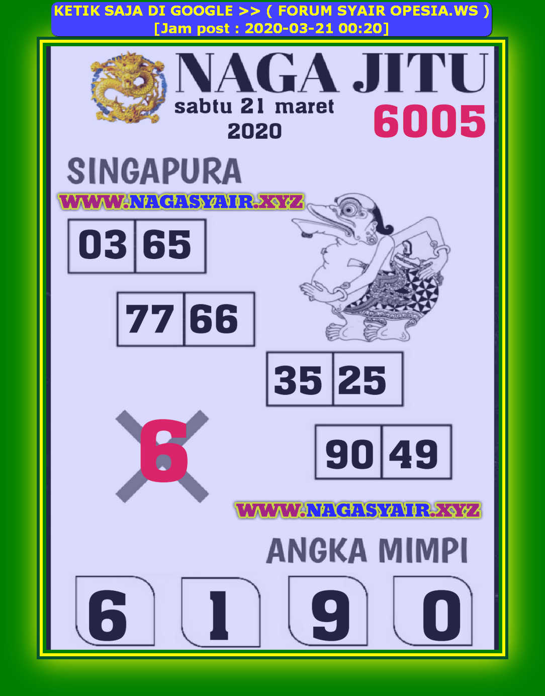 1 New Message Kode Syair Singapore 21 Maret 2020 Forum Syair Togel Hongkong Singapura Sydney