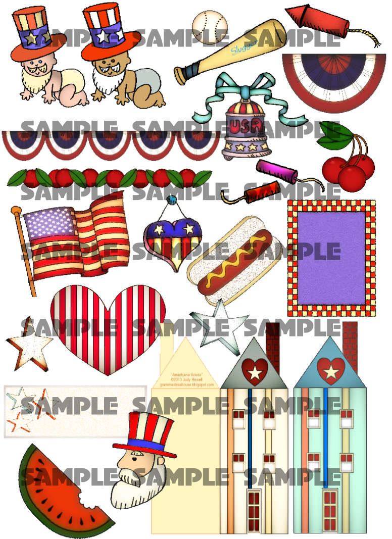 The Graphics Diva: Free Sample Graphics from "Americana" Collection!