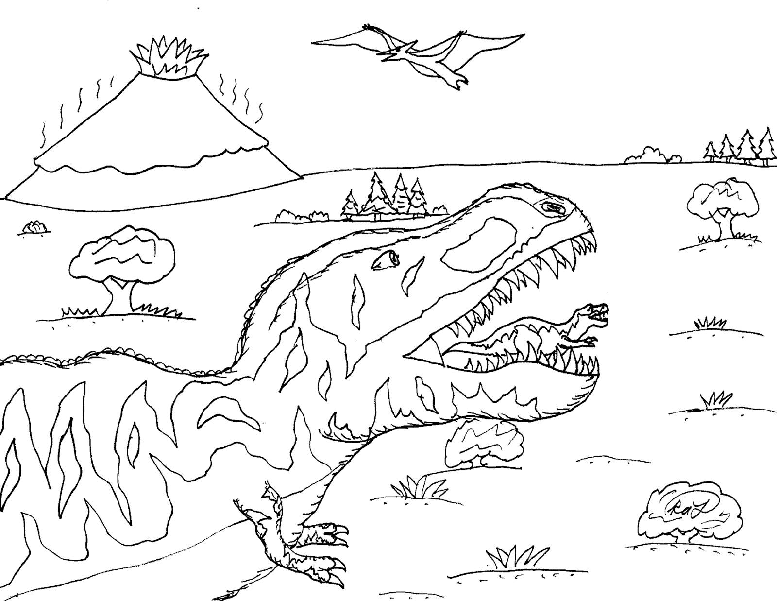 Robin's Great Coloring Pages: T. rex Mommy